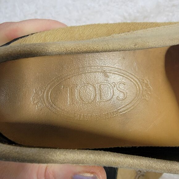 Tod’s Pony Hair Driving Moc Loafer Tan Size Womens 8 - Picture 8 of 16